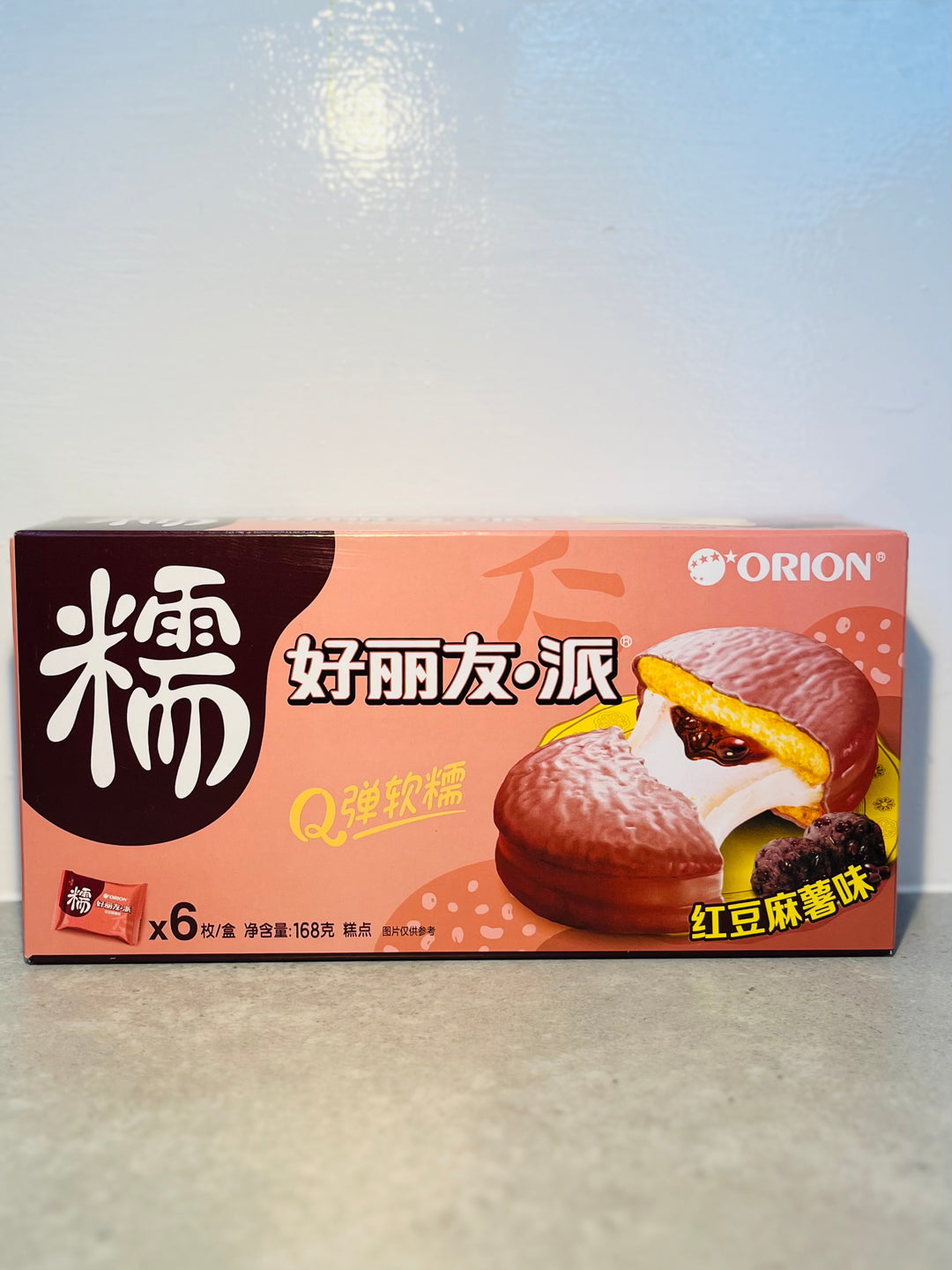 好丽友派红豆麻薯味168g 6Pics Orion Pie Red Bean Mochi Flavour