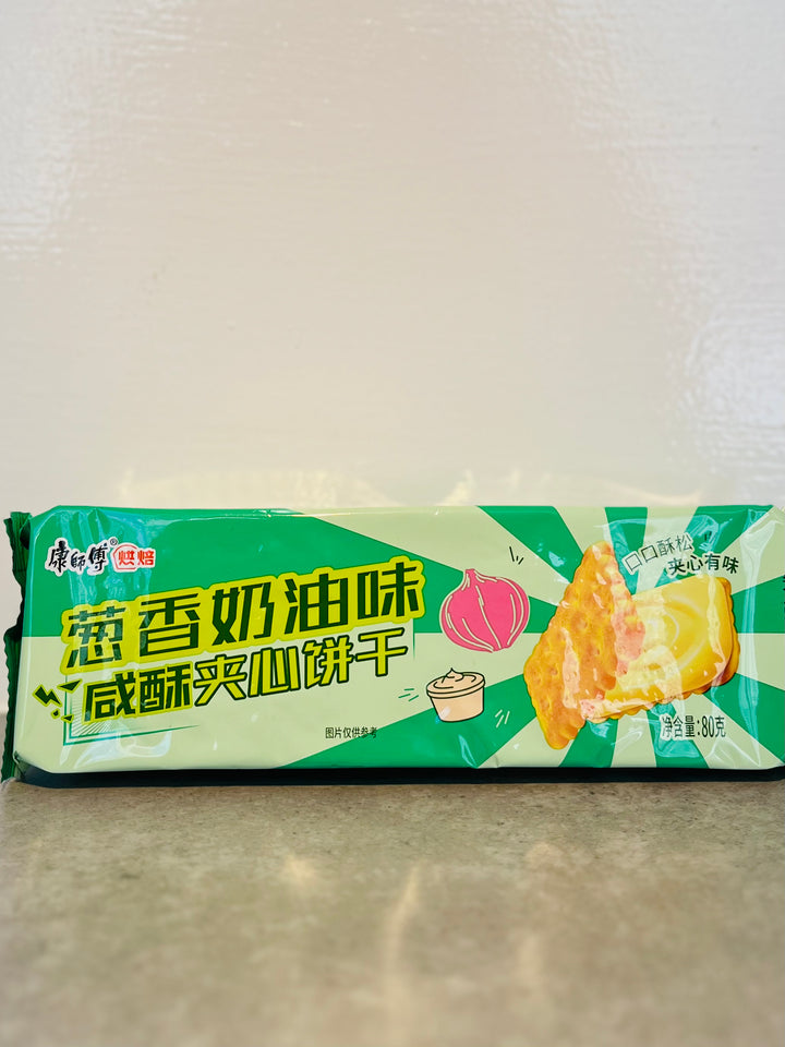 康师傅咸酥夹心饼干葱香奶油80g MK salty sandwich biscuit(Cream)