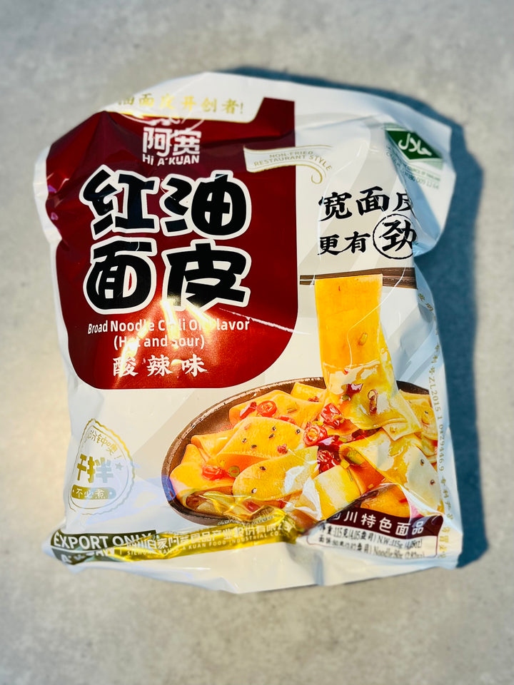 阿宽红油面皮酸辣味115g AK Broad Noodle Chili Oil Flavor