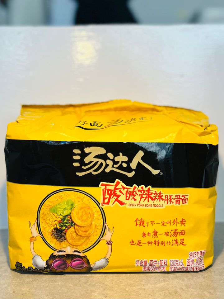 统一汤达人酸辣豚骨面5pcks Unif Soup Daren Spicy&Sour Noodle