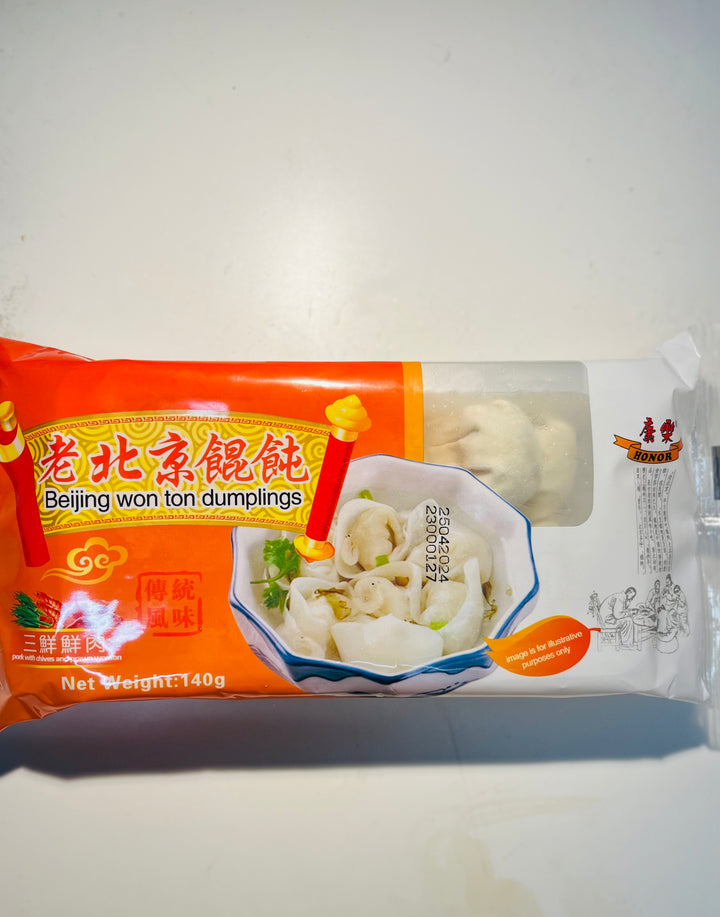 康乐老北京三鲜馄饨140g Honor Pork & Chives & Prawn Wonton