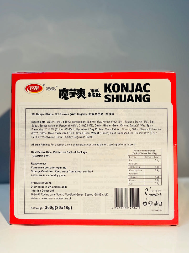 卫龙魔芋爽香辣味360g WL Konjac Strips Hot