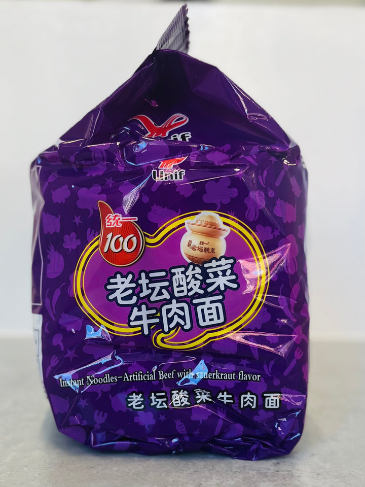统一老坛酸菜牛肉面5pcks UNi Noodles Beef & Sauerkraut