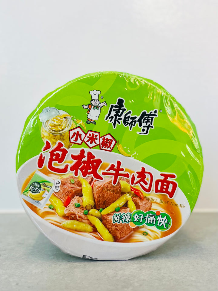 康师傅泡椒牛肉桶面110g MK Instant Noodle PickledChilli&Beef