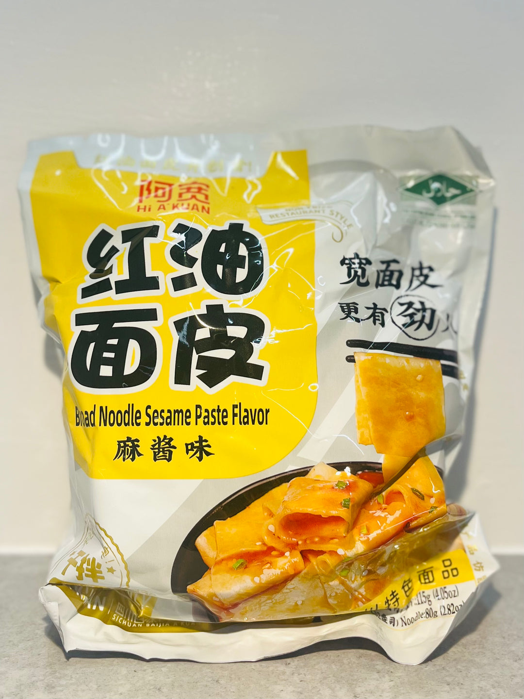 阿宽红油面皮麻酱味 115g AK Broad Noodle Sesame Paste Flavor
