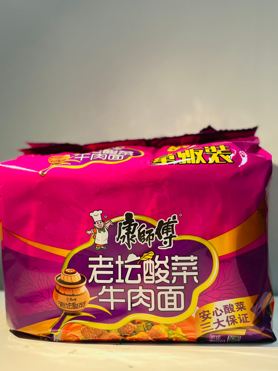 康师傅老坛酸菜牛肉面5pcks Master Kang Pickled Beef Flavour