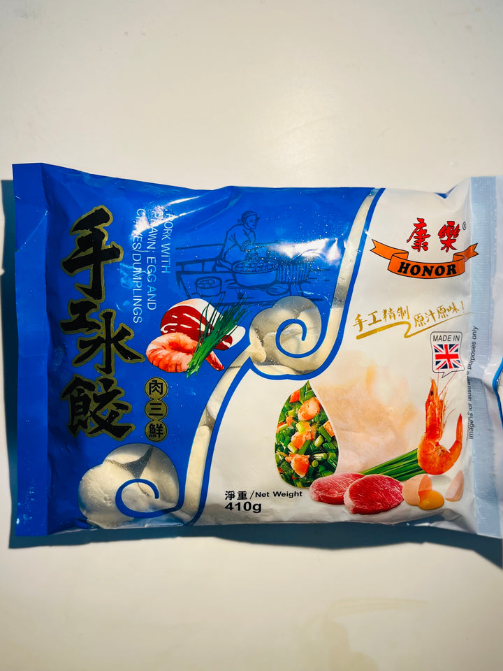 康乐水饺猪肉三鲜410g Honor Pork with Prawn & Egg Chive Dumpling