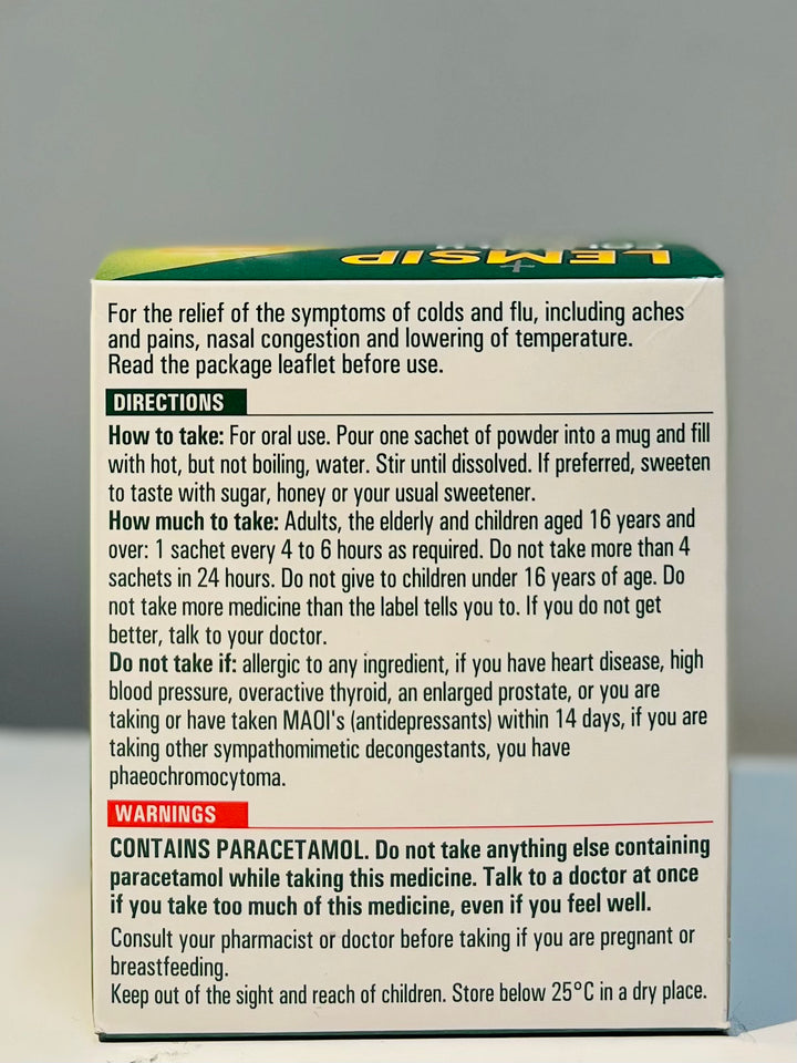 Lemsip Max Cold and Flu Lemon 柠檬味冲剂(扑热息痛)